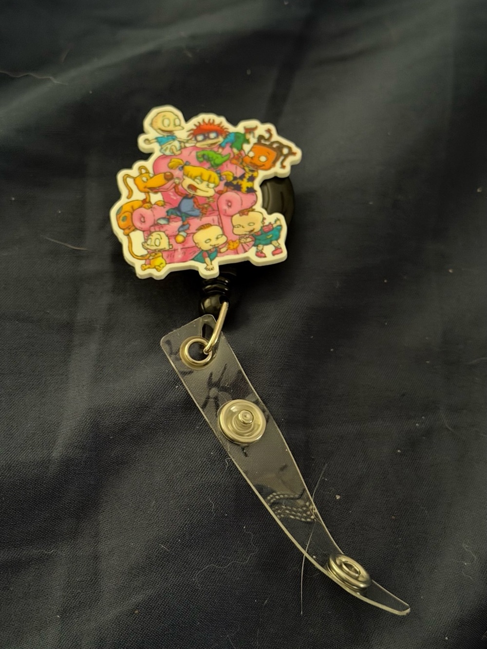 Cute Cartoon Characters Retractable Badge Holder - Pink